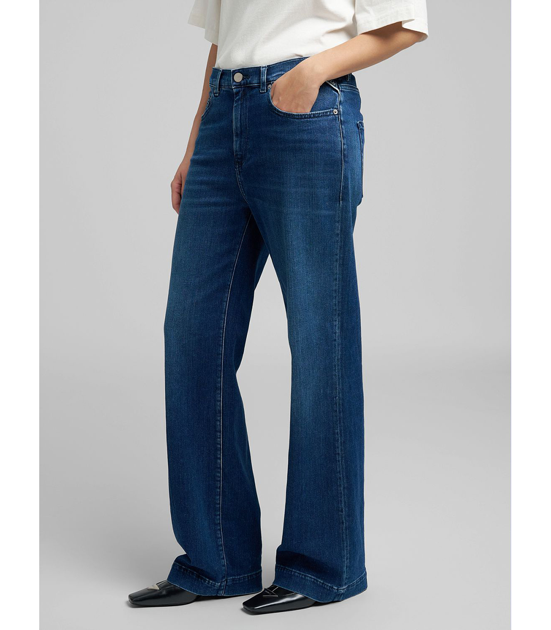 リラックスストレートMELJAスーパーソフトインディゴストレッチデニム 詳細画像 ダークブルー 4